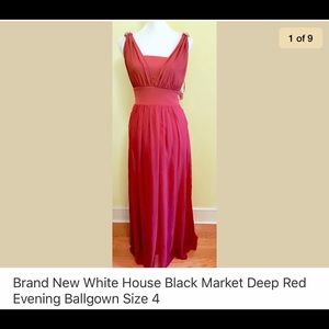 Brand New WHBM Deep Red Evening Ballgown Size 4